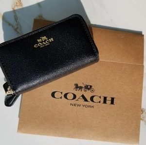 💥SALE💥 Coach Black Double Zip Small Wallet